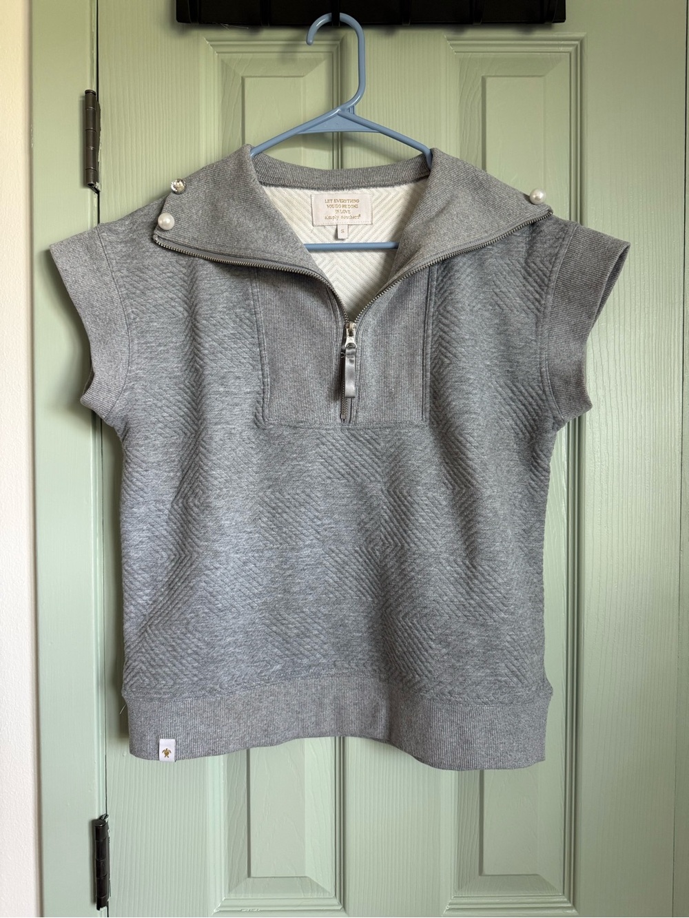 Simply Southern Gray Short-Sleeve Quarter-Zip Sweatshirt